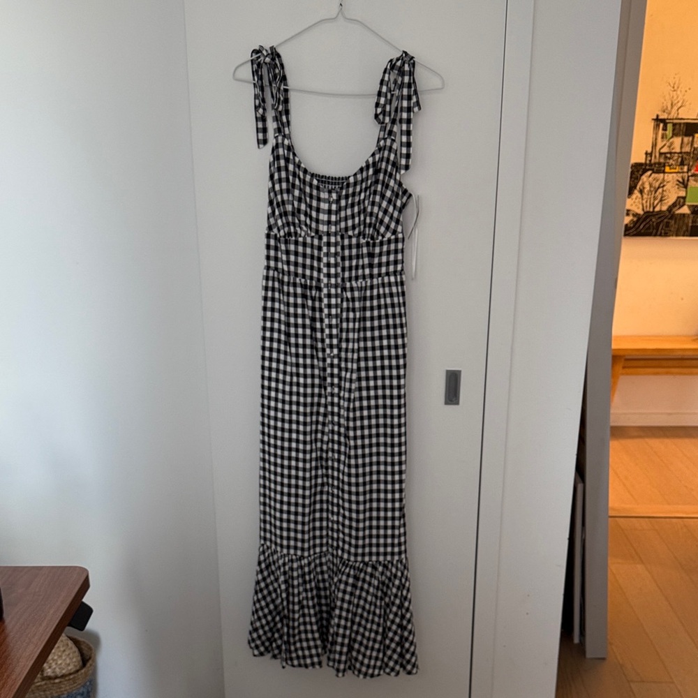 Black and White Gingham Maxi Dress J. Crew 4 NWT